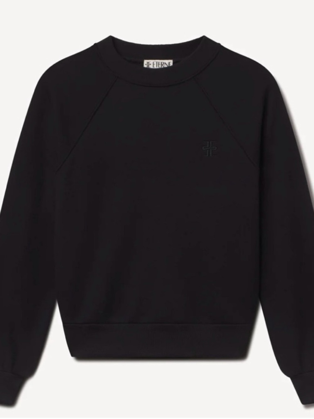 Eterne Black Crewneck Sweatshirt with Subtle Logo NWT